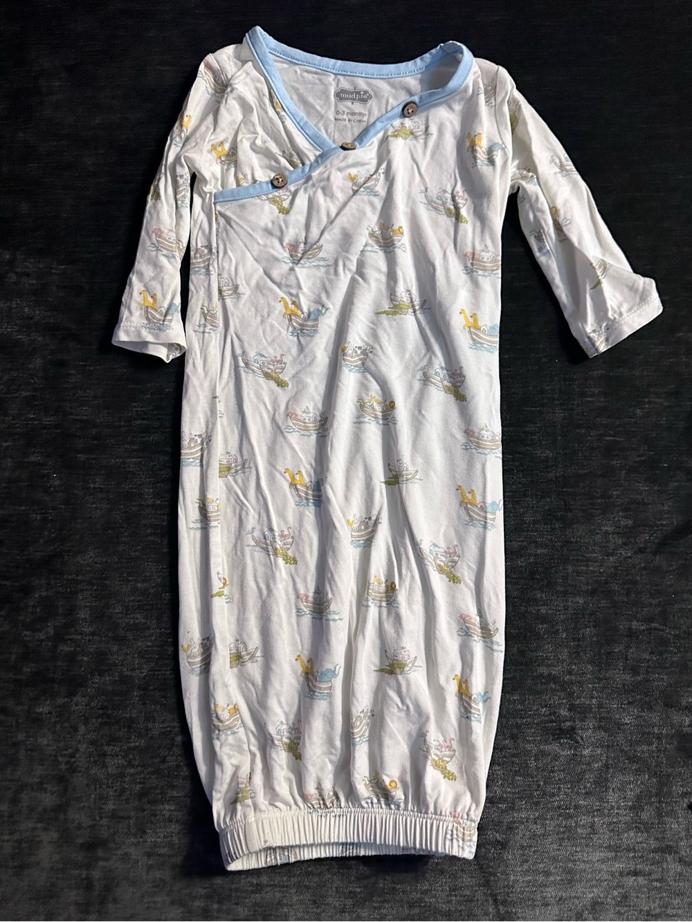 Mud Pie Baby Noah’s Ark Animal Gown 0-3M NWOT